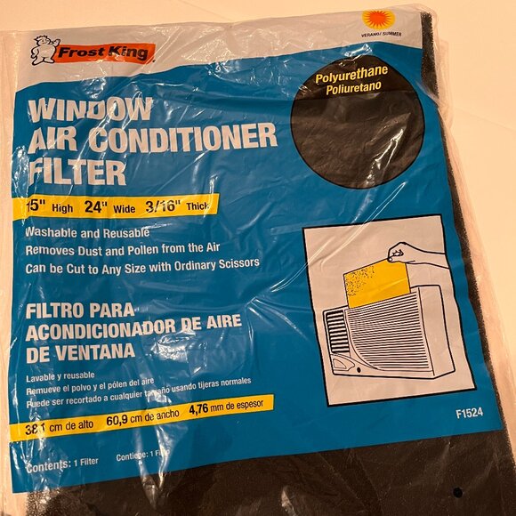 Window Air Conditioner Filter (new) /  15" High 24" wide 3/16" thick  Frost King - Picture 2 of 12